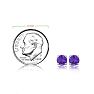 1 Carat Round Shape Amethyst Stud Earrings In Sterling Silver Image-4