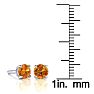 1 Carat Round Shape Citrine Stud Earrings In Sterling Silver Image-3