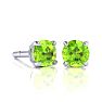 1 1/3 Carat Round Shape Peridot Stud Earrings In Sterling Silver Image-1