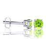 1 1/3 Carat Round Shape Peridot Stud Earrings In Sterling Silver Image-2