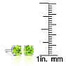 1 1/3 Carat Round Shape Peridot Stud Earrings In Sterling Silver Image-3