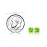 1 1/3 Carat Round Shape Peridot Stud Earrings In Sterling Silver Image-4