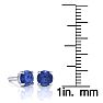1 Carat Round Shape Tanzanite Stud Earrings In Sterling Silver Image-3
