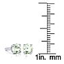 1 Carat Round Shape Green Amethyst Stud Earrings In Sterling Silver Image-3