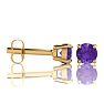1 Carat Round Shape Amethyst Stud Earrings In 14K Yellow Gold Over Sterling Silver Image-2