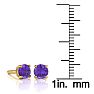 1 Carat Round Shape Amethyst Stud Earrings In 14K Yellow Gold Over Sterling Silver Image-3