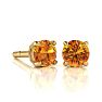 1 Carat Round Shape Citrine Stud Earrings In 14K Yellow Gold Over Sterling Silver Image-1
