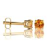 1 Carat Round Shape Citrine Stud Earrings In 14K Yellow Gold Over Sterling Silver Image-2