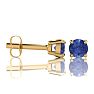 1 Carat Round Shape Tanzanite Stud Earrings In 14K Yellow Gold Over Sterling Silver Image-2