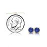 1 Carat Round Shape Tanzanite Stud Earrings In 14K Yellow Gold Over Sterling Silver Image-4
