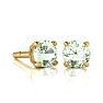 1 Carat Round Shape Green Amethyst Stud Earrings In 14K Yellow Gold Over Sterling Silver Image-1