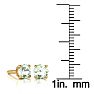 1 Carat Round Shape Green Amethyst Stud Earrings In 14K Yellow Gold Over Sterling Silver Image-3