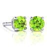 2 1/4 Carat Round Shape Peridot Stud Earrings In Sterling Silver Image-1