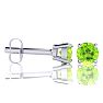 2 1/4 Carat Round Shape Peridot Stud Earrings In Sterling Silver Image-2