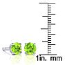2 1/4 Carat Round Shape Peridot Stud Earrings In Sterling Silver Image-3