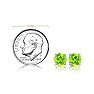 2 1/4 Carat Round Shape Peridot Stud Earrings In Sterling Silver Image-4