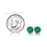 2 Carat Round Shape Emerald Stud Earrings In Sterling Silver Image-4