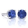 1 3/4 Carat Round Shape Tanzanite Stud Earrings In Sterling Silver Image-1