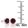 Garnet Earrings: Garnet Jewelry: 2 1/2 Carat Round Shape Garnet Stud Earrings In Sterling Silver Image-3