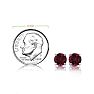 Garnet Earrings: Garnet Jewelry: 2 1/2 Carat Round Shape Garnet Stud Earrings In Sterling Silver Image-4
