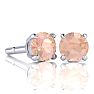 1-3/4 Carat Round Shape Morganite Earrings Studs In Sterling Silver Image-1