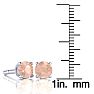 1-3/4 Carat Round Shape Morganite Earrings Studs In Sterling Silver Image-3