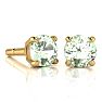 2 Carat Round Shape Green Amethyst Stud Earrings In 14K Yellow Gold Over Sterling Silver Image-1
