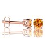2 Carat Round Shape Citrine Stud Earrings In 14K Rose Gold Over Sterling Silver Image-2