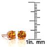 2 Carat Round Shape Citrine Stud Earrings In 14K Rose Gold Over Sterling Silver Image-3