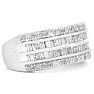 AMAZING CLOSEOUT! 1 Carat Baguette and Round Diamond Band Ring In Sterling Silver. BEAUTIFUL BAND RING! Image-2