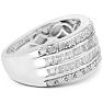 AMAZING CLOSEOUT! 1 Carat Baguette and Round Diamond Band Ring In Sterling Silver. BEAUTIFUL BAND RING! Image-4
