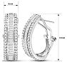 1 Carat Baguette and Round Colorless Diamond Hoop Earrings In Sterling Silver. Amazing Looking For A Great Price! Image-4