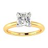 3/4ct Radiant Cut Diamond Solitaire Engagement Ring In 14K Yellow Gold Image-1