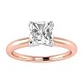 3/4ct Radiant Cut Diamond Solitaire Engagement Ring In 14K Rose Gold Image-1