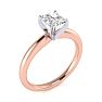 3/4ct Radiant Cut Diamond Solitaire Engagement Ring In 14K Rose Gold Image-2