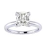 1ct Radiant Cut Diamond Solitaire Engagement Ring In 14K White Gold Image-1