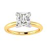 1ct Radiant Cut Diamond Solitaire Engagement Ring In 14K Yellow Gold Image-1