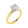 1ct Radiant Cut Diamond Solitaire Engagement Ring In 14K Yellow Gold Image-2