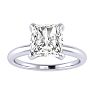 1 1/2ct Radiant Cut Diamond Solitaire Engagement Ring In 14K White Gold Image-1