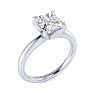 1 1/2ct Radiant Cut Diamond Solitaire Engagement Ring In 14K White Gold Image-2