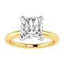 1 1/2ct Radiant Cut Diamond Solitaire Engagement Ring In 14K Yellow Gold Image-1
