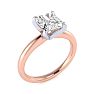 1 1/2ct Radiant Cut Diamond Solitaire Engagement Ring In 14K Rose Gold Image-2