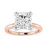 2ct Radiant Cut Diamond Solitaire Engagement Ring In 14K Rose Gold Image-1