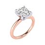 2ct Radiant Cut Diamond Solitaire Engagement Ring In 14K Rose Gold Image-2