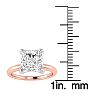 2ct Radiant Cut Diamond Solitaire Engagement Ring In 14K Rose Gold Image-4
