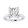 2 1/2ct Radiant Cut Diamond Solitaire Engagement Ring In 14K White Gold Image-1