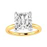 2 1/2ct Radiant Cut Diamond Solitaire Engagement Ring In 14K Yellow Gold Image-1