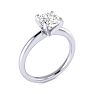 1 1/2ct Cushion Cut Diamond Solitaire Engagement Ring In 14K White Gold Image-2