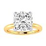 2 1/2ct Cushion Cut Diamond Solitaire Engagement Ring In 14K Yellow Gold Image-1