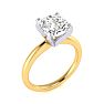 2 1/2ct Cushion Cut Diamond Solitaire Engagement Ring In 14K Yellow Gold Image-2